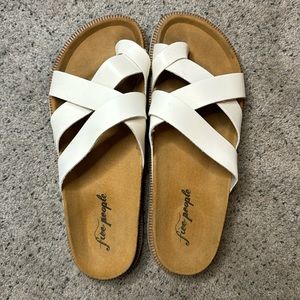 Lightly used (like new) Free people white sandals